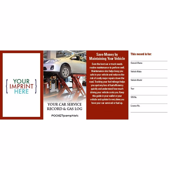 POCKET PAMPHLET - Your Car Service Record and Gas Log Pocket Pamphlet