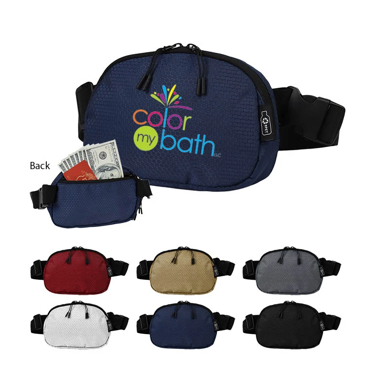 Water-Resistant 100% RPET 420D PU layer Belt Bag w/Adjustable Strap 1