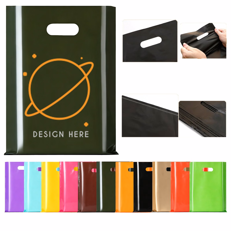 Color Plastic Merchandise Shopping Handle Bag
