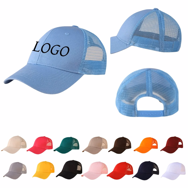 Cotton 6 panel structure semi-net truck cap