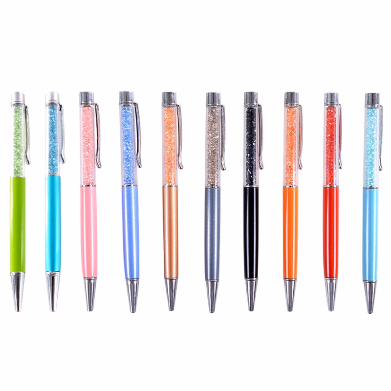 Crystal pen with diamond top
