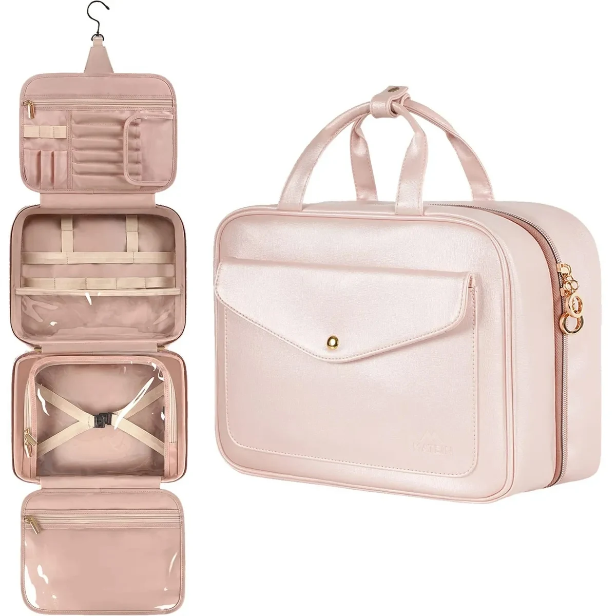 Pink Travel Toiletry Hanging Bag for Women 1