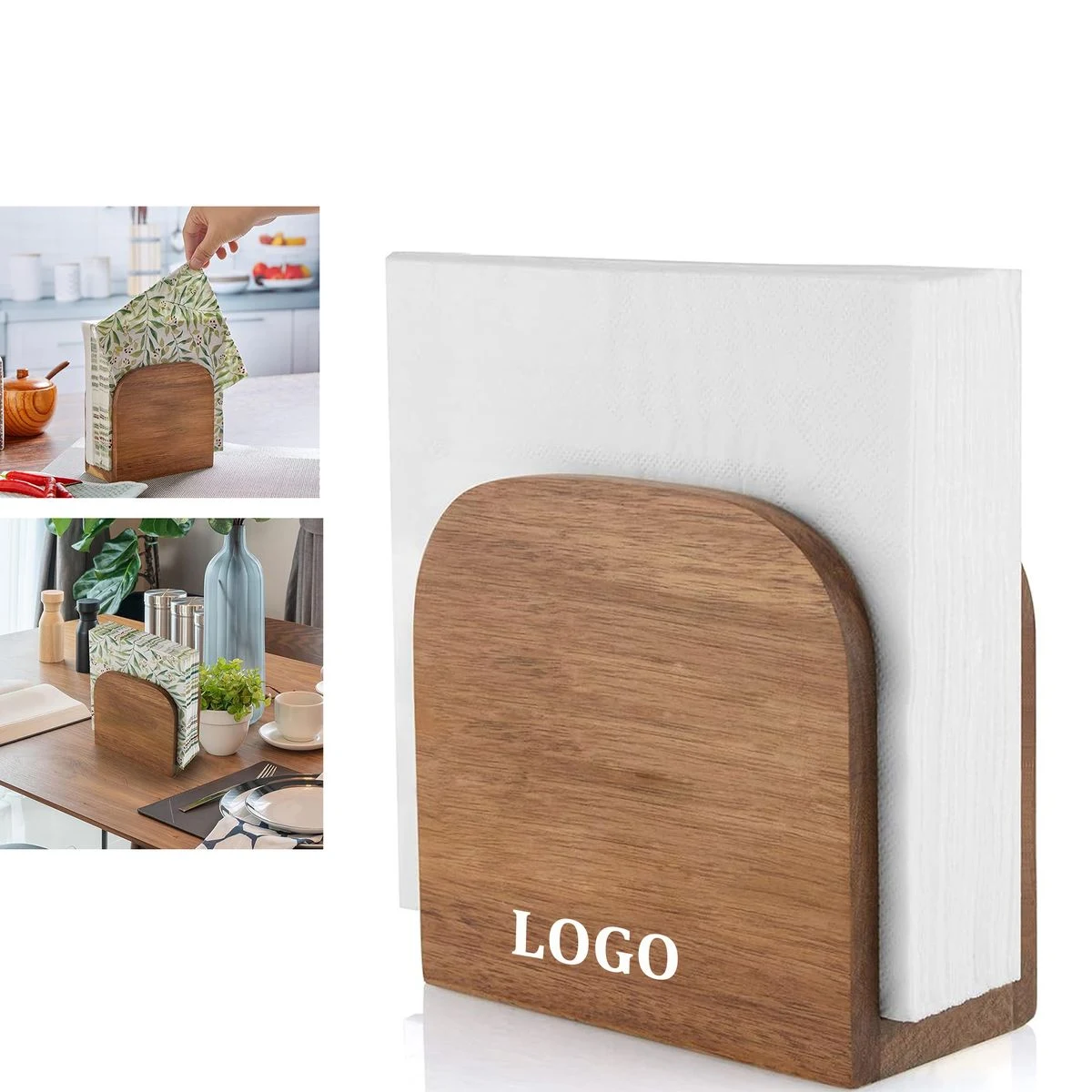 Upright Wooden Napkin Dispenser 1