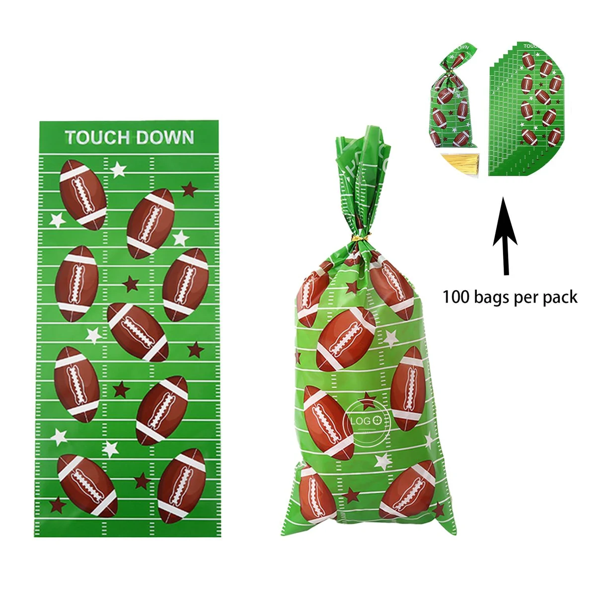 100 Pack Football Goodie Bags 1