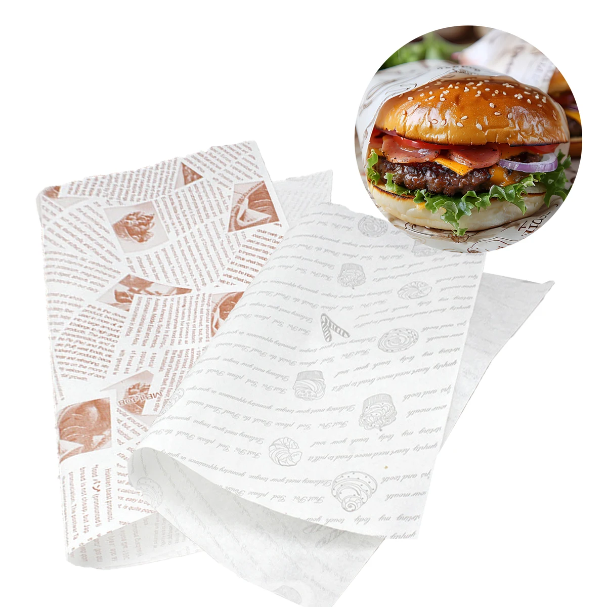 Hamburger Wrapper Paper MOQ 1000 1