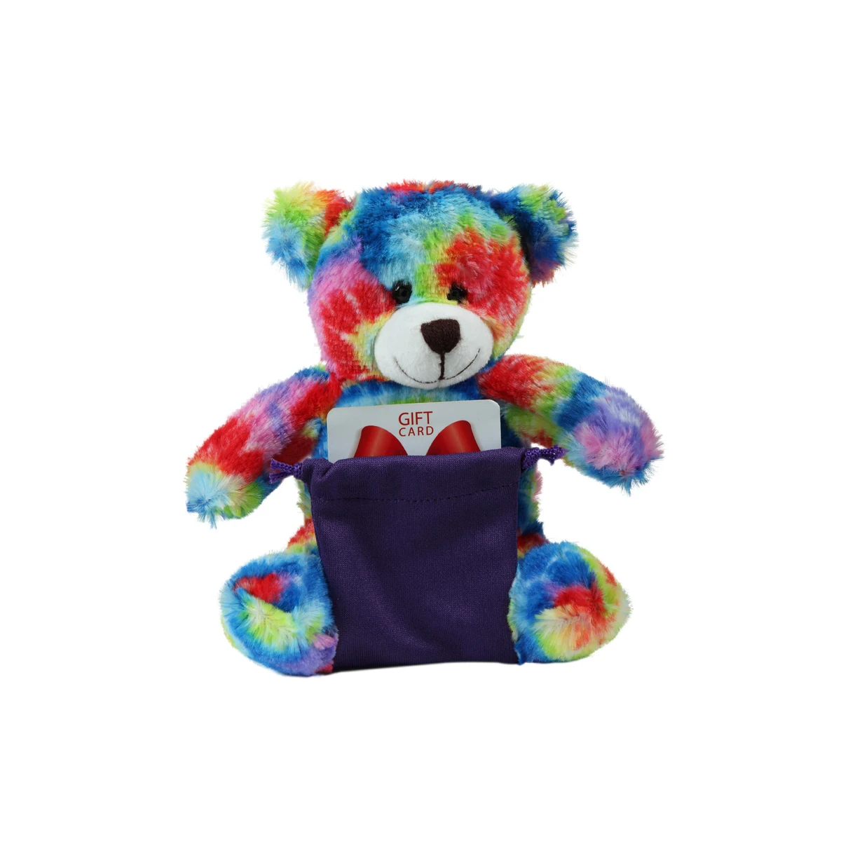 soft plush Tie Dye Bear with gift card sack 1