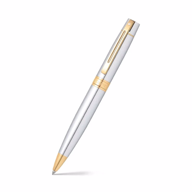 SHEAFFER® Executive Gift Set Bright Chrome 300 Ballpoint Pen with Table Clock