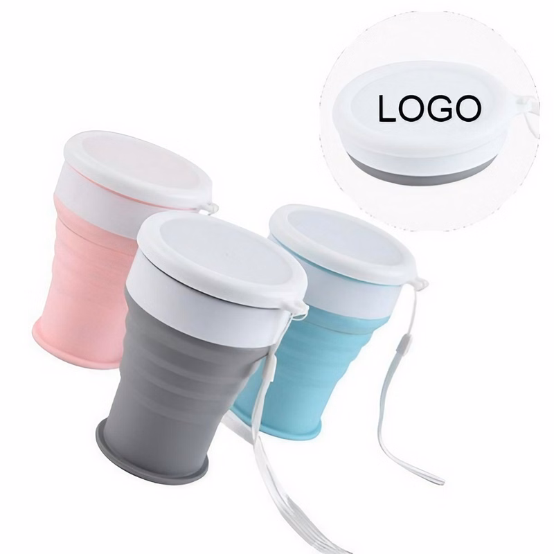 6.5 oz Silicone Collapsible Travel Cup W/ Wrist Strap
