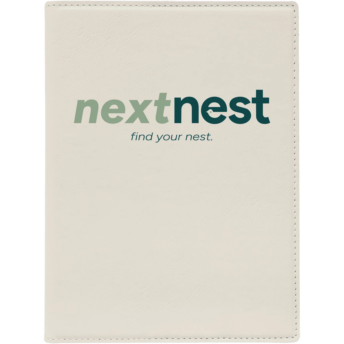 7" x 9" Leatherette White Portfolio 1