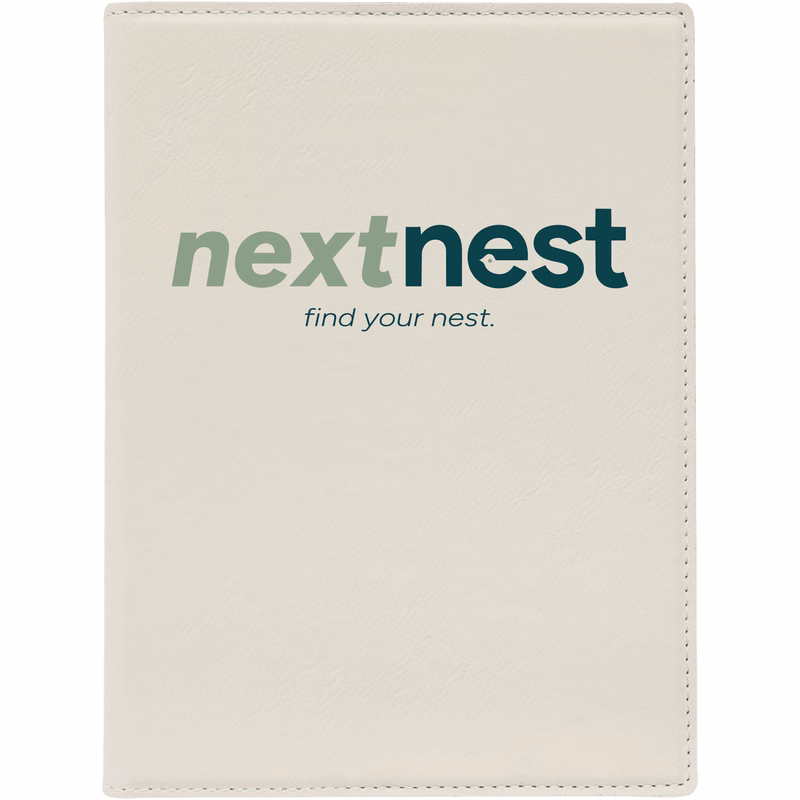 7" x 9" Leatherette White Portfolio
