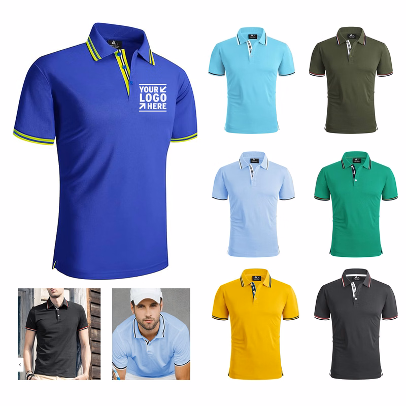 Men's Short Sleeve Breathable Athletic Golf Polo T-Shirt 