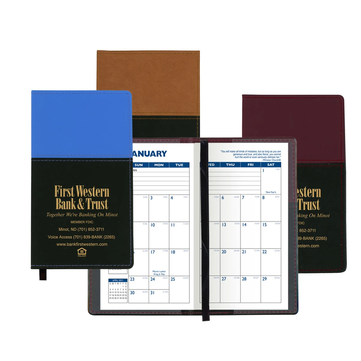 Mystic Series Soft Cover 2 Tone Vinyl Monthly Planner / 1 Color 1