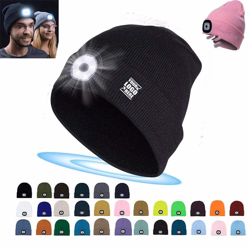 Knit Beanie With LED Light