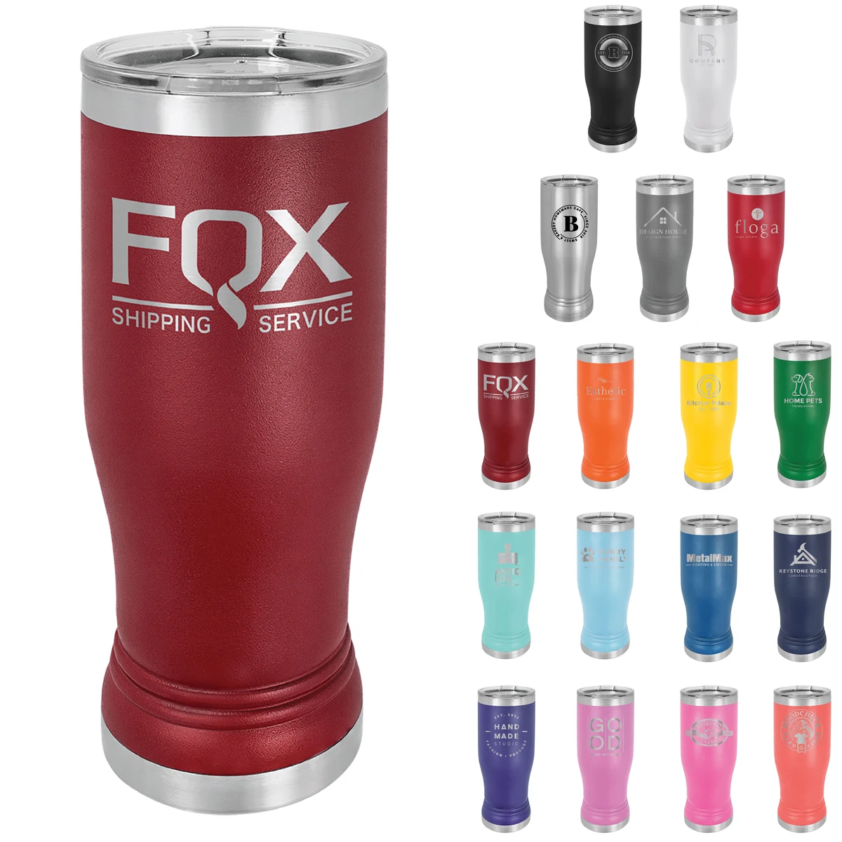 Polar Camel 14oz Stainless Steel Pilsner w/ Clear Lid 1