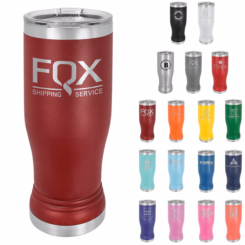 Polar Camel 14oz Stainless Steel Pilsner w/ Clear Lid
