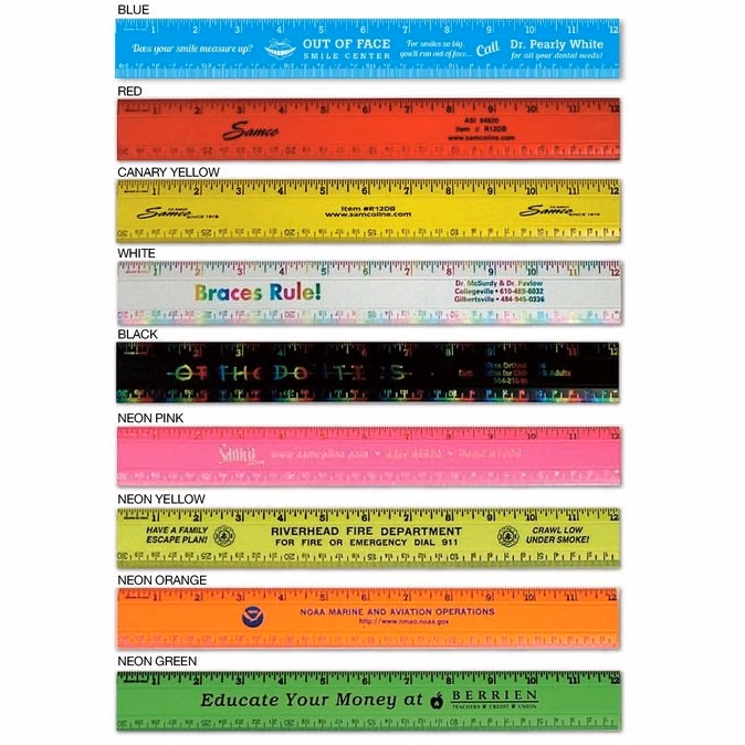 12" Double Bevel Ruler 1 side only