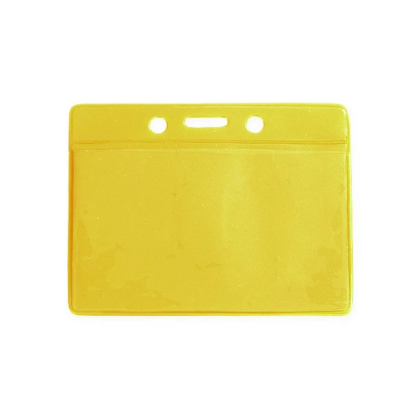 Vinyl Horizontal Color Back Badge Holder (3.75"x 3")(Yellow) 1
