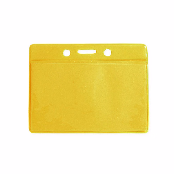 Vinyl Horizontal Color Back Badge Holder (3.75"x 3")(Yellow)