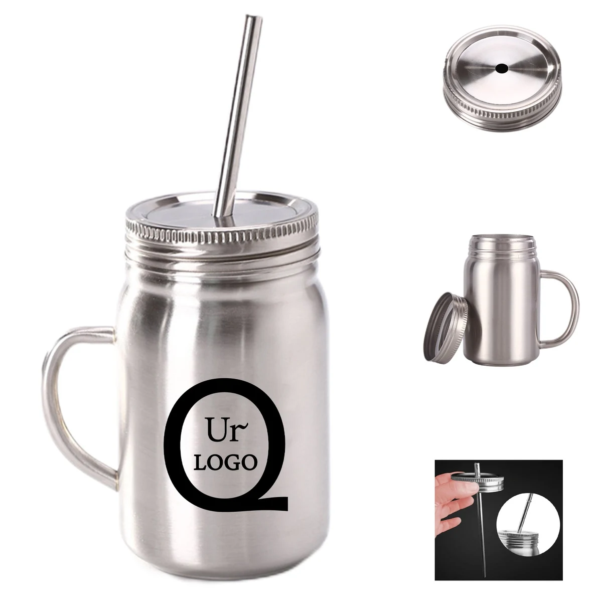 Stainless Steel Cup W/ Lid & Straw 1