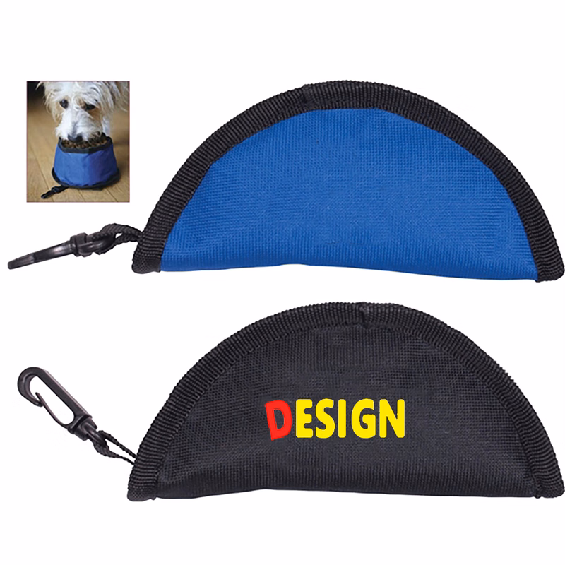 Waterproof Collapsible Oxford Travel Pet Bowl with Zipper