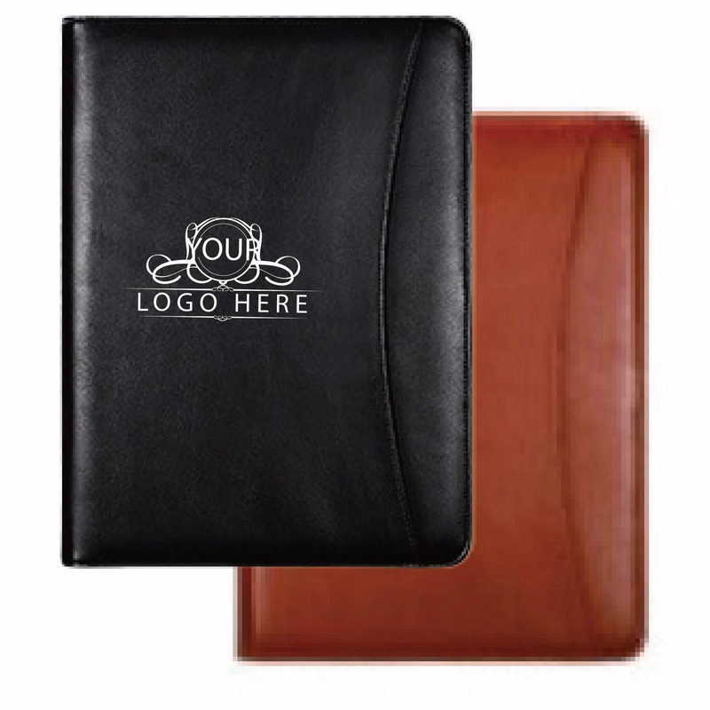 PU Leather Padfolio w/Zipper Closure,