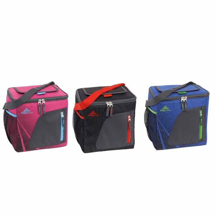 Insulated Cooler Bags - Multicolored Mesh Pocket 24 Pack