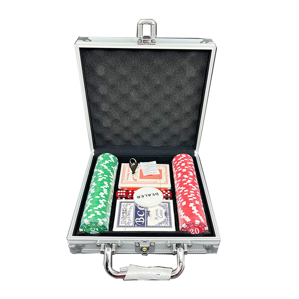 100Pcs Texas Chips Dice Poker Set with Box, Casino Quality 1