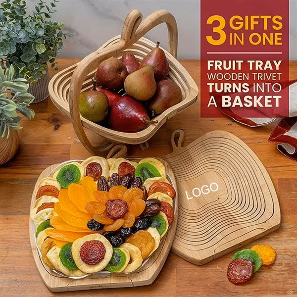 Custom Wood Gourmet Snack Tray Full Color Imprint — Corporate Hospitality Gift