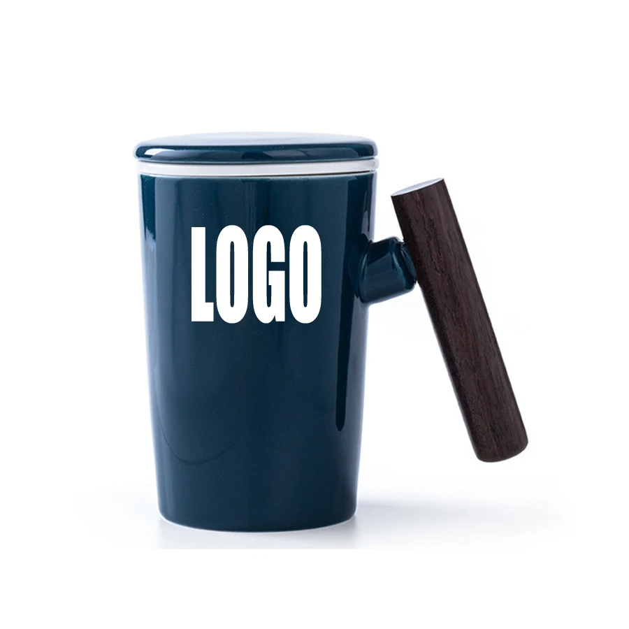 Wooden Handle Creative Water Cup with Lid 1