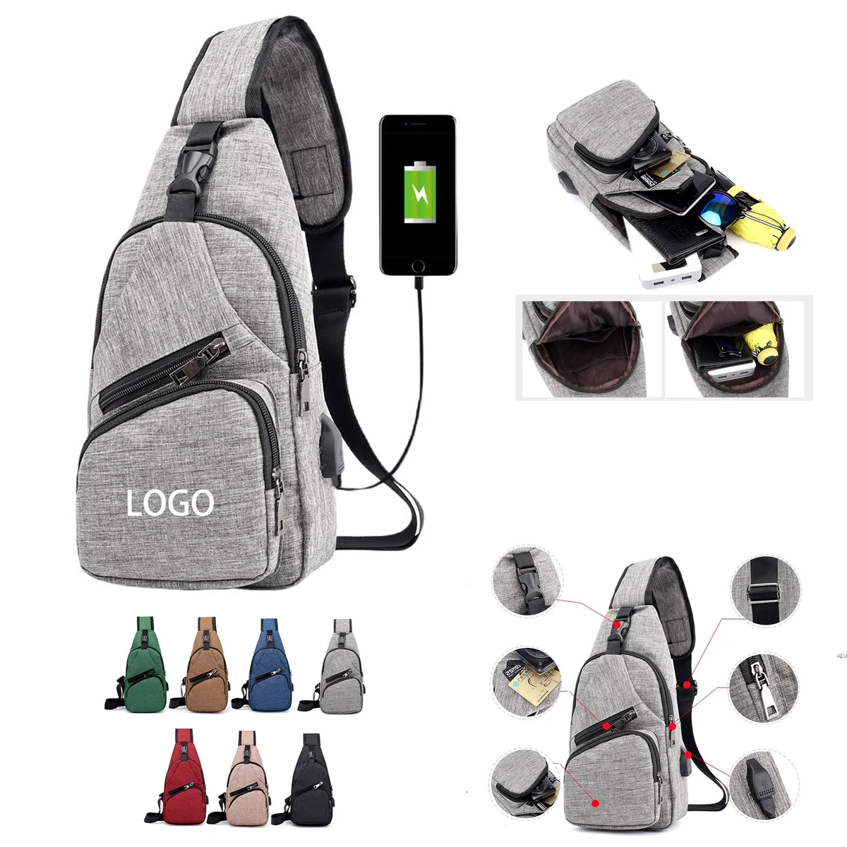Multipurpose Travel Crossbody Shoulder Bag 1