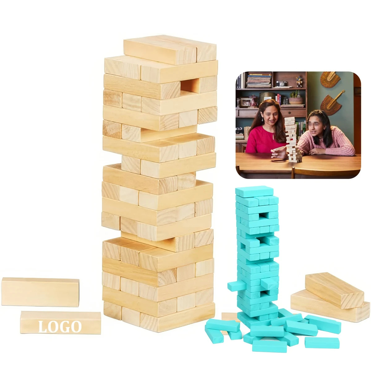 Classic Tower Game with Blocks 1
