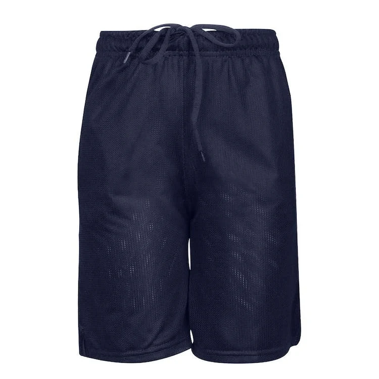 Youth Mesh Gym Shorts - Navy XS Drawstring Tie 1