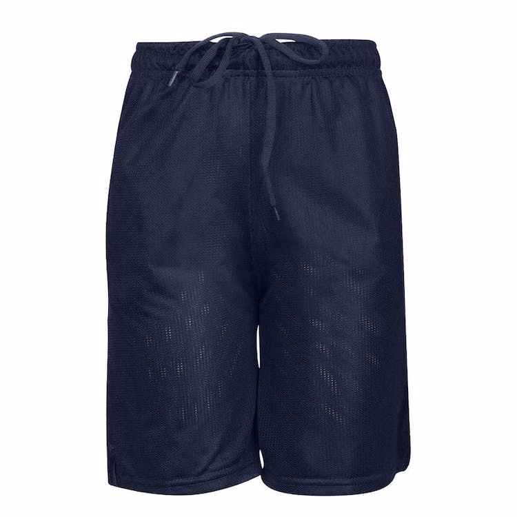 Youth Mesh Gym Shorts - Navy XS Drawstring Tie