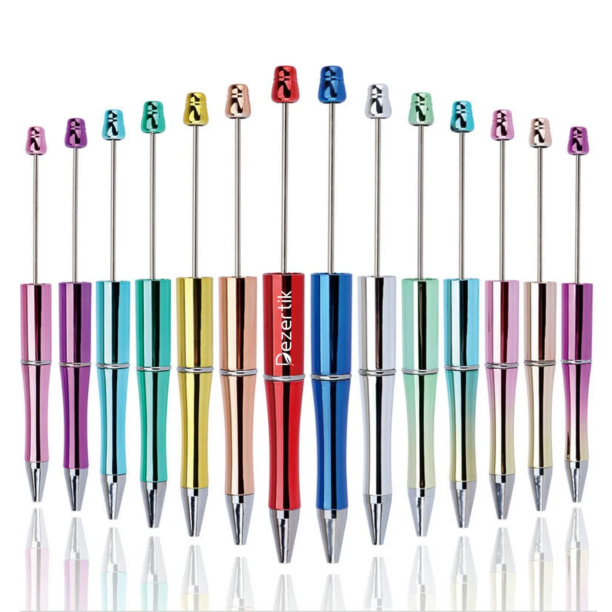Customized Electroplated Plastic Beaded Ballpoint Pen 1