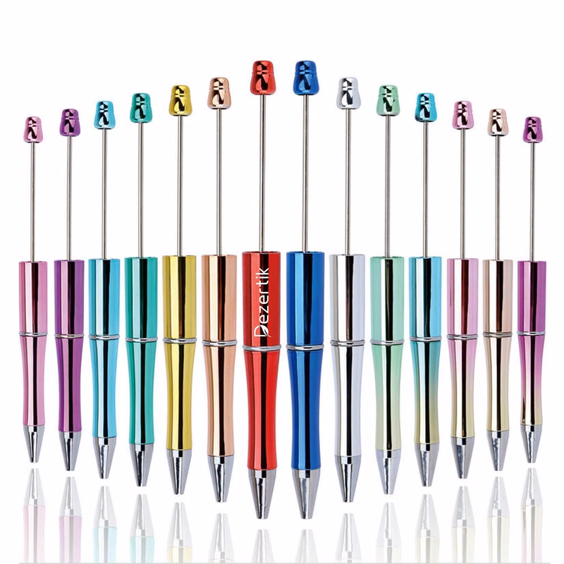 Customized Electroplated Plastic Beaded Ballpoint Pen