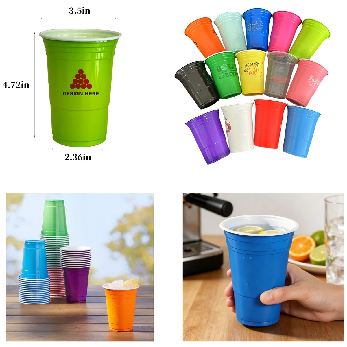 16oz Disposable Plastic Party Cups 1