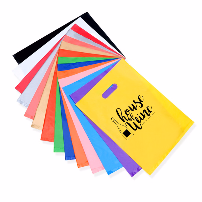 Die Cut Soft PE Plastic Handle Shopping Tote Bag