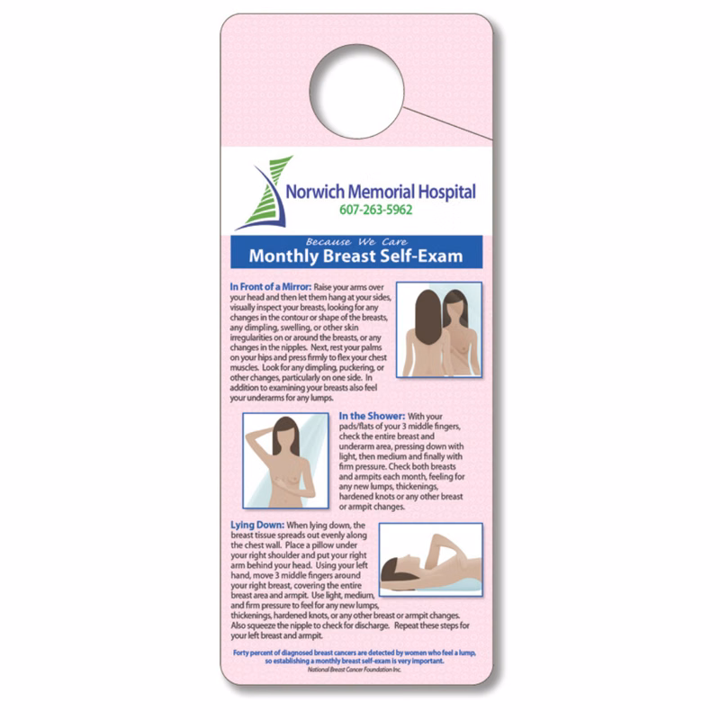 Breast Self Exam Hang Tag (Full Color)