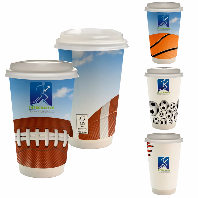 16 oz. Full Color Sporty Paper Cup With Lid