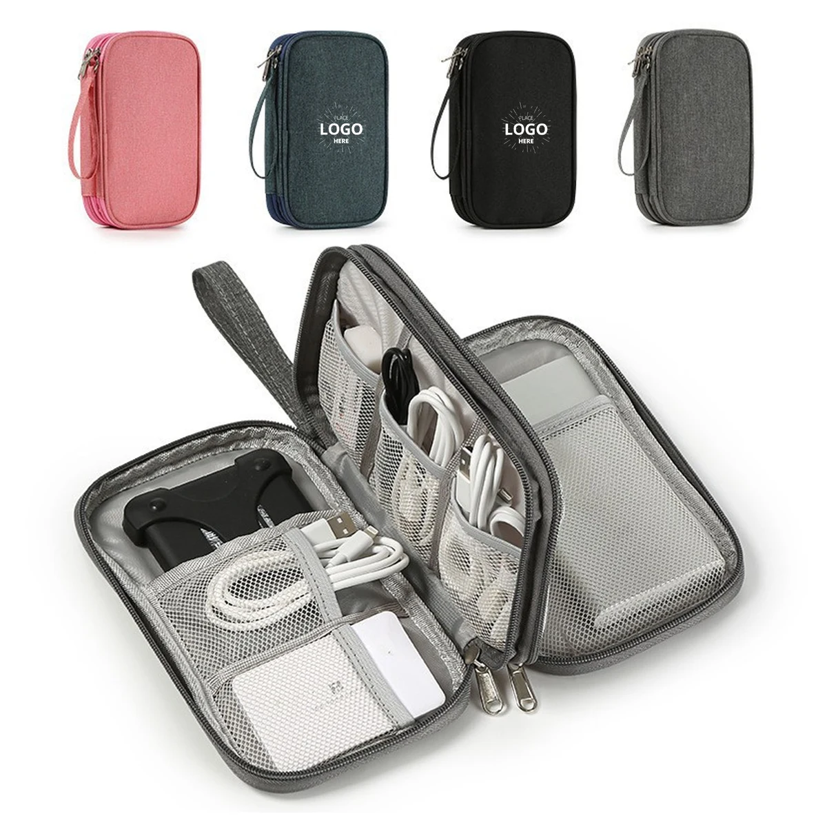 Three Layers Electronic Organizer Tech Accessory Pouch 1