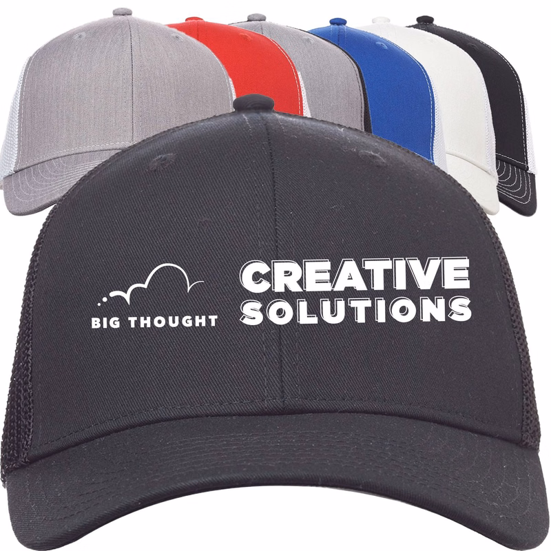Structured Six-Panel Trucker Snapback Caps w/Custom Logo
