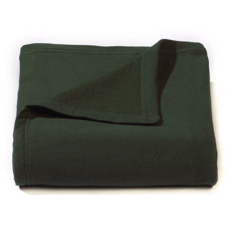 Hunter Green Jersey Fleece Throw Blanket