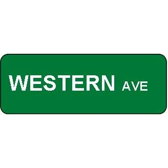 18" x 6" Custom Street Signs with standard vinyl lettering on one side. 1