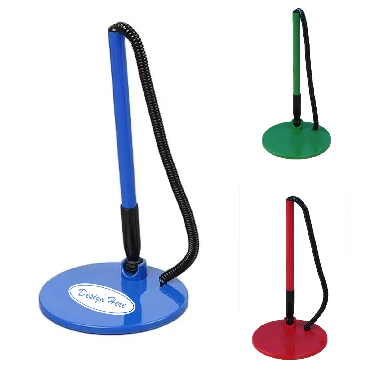 Round Fixed Desk Pen with Spring for Service Windows and Banks 1
