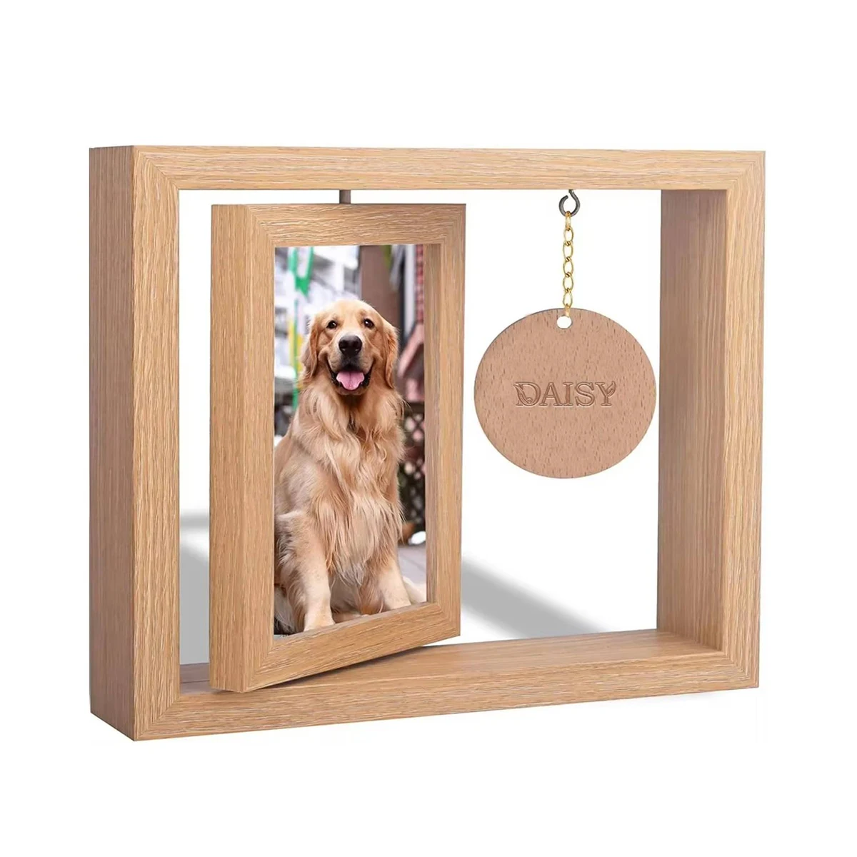 Wooden Rotating Memorial Photo Frame 1