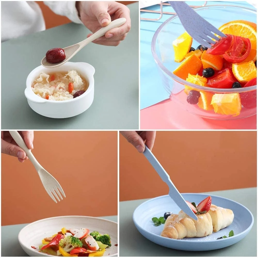 Foldable Wheat Straw Tableware Set 1