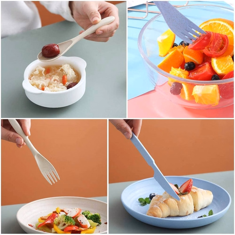 Foldable Wheat Straw Tableware Set