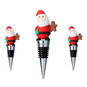 Adorable Santa Claus PVC Wine Cork Bottle Stopper 1
