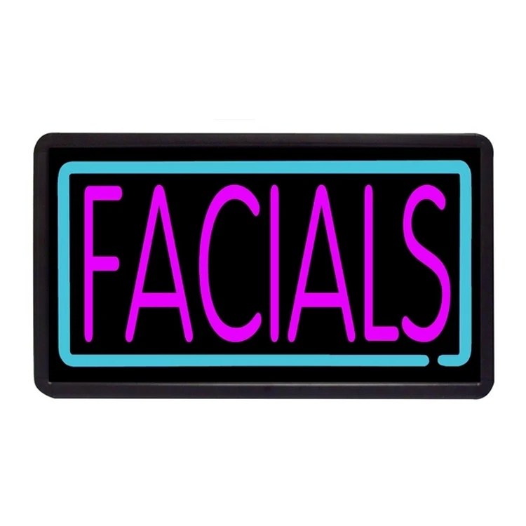 Facials 13" x 24" Simulated Neon Sign 1