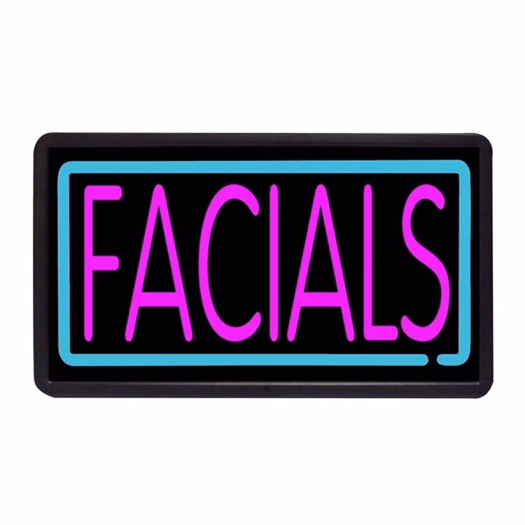 Facials 13" x 24" Simulated Neon Sign